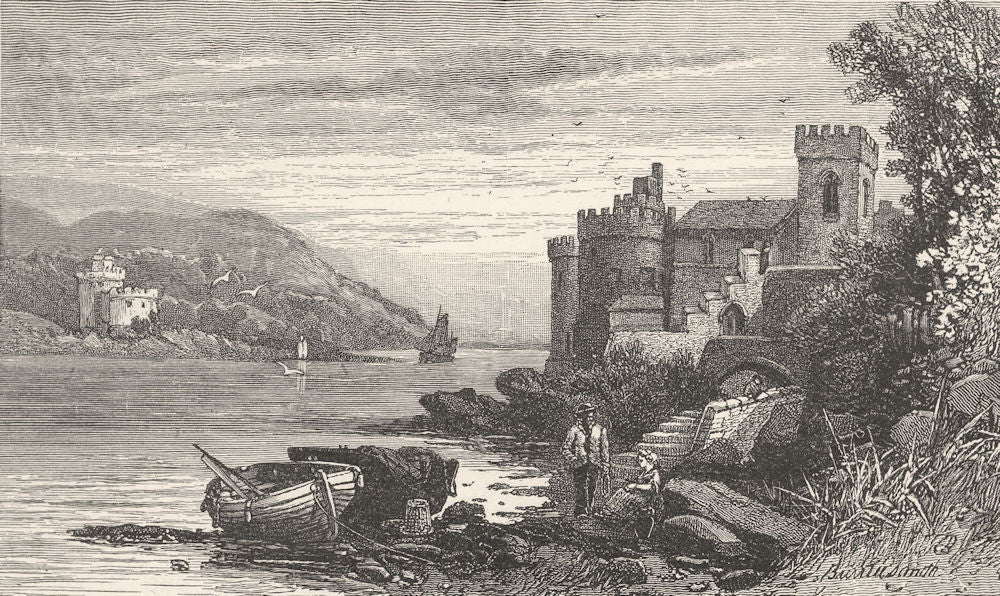 DEVON. Mouth of the Dart 1901 old antique vintage print picture